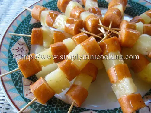 Pineapple and Sausage Skewers