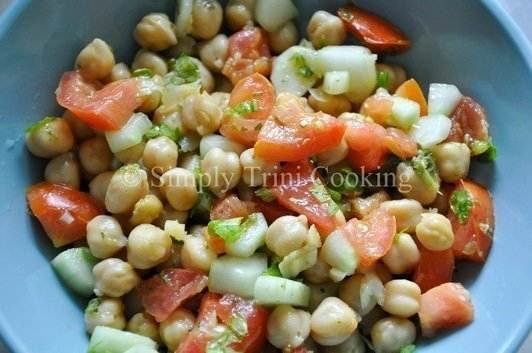 Channa Salad, garbanzo bean salad
