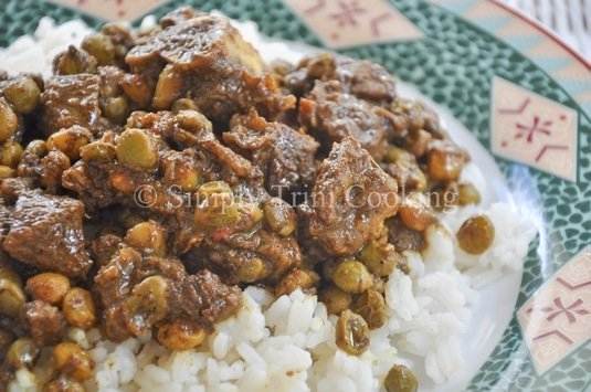 Curried goat and pigeon peas