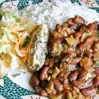 red beans and rice, simply trini cooking