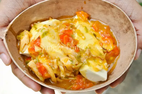 Roast Breadfruit and Saltfish