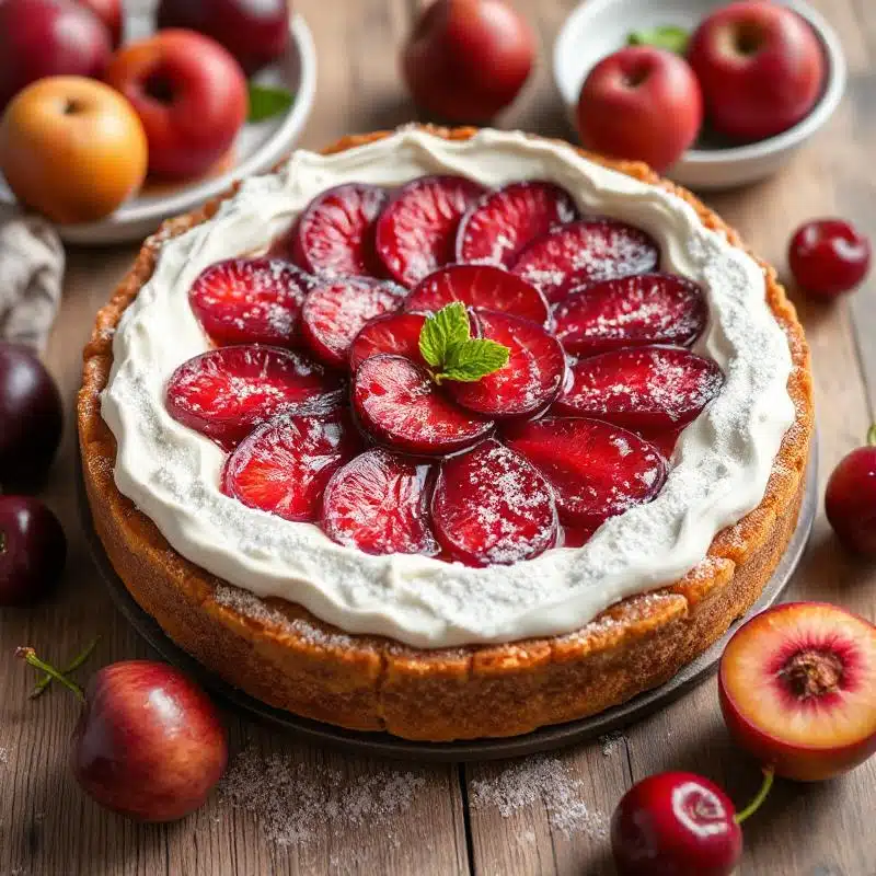 Sweet Tarty and Jammy Plum Torte 1 plum torte